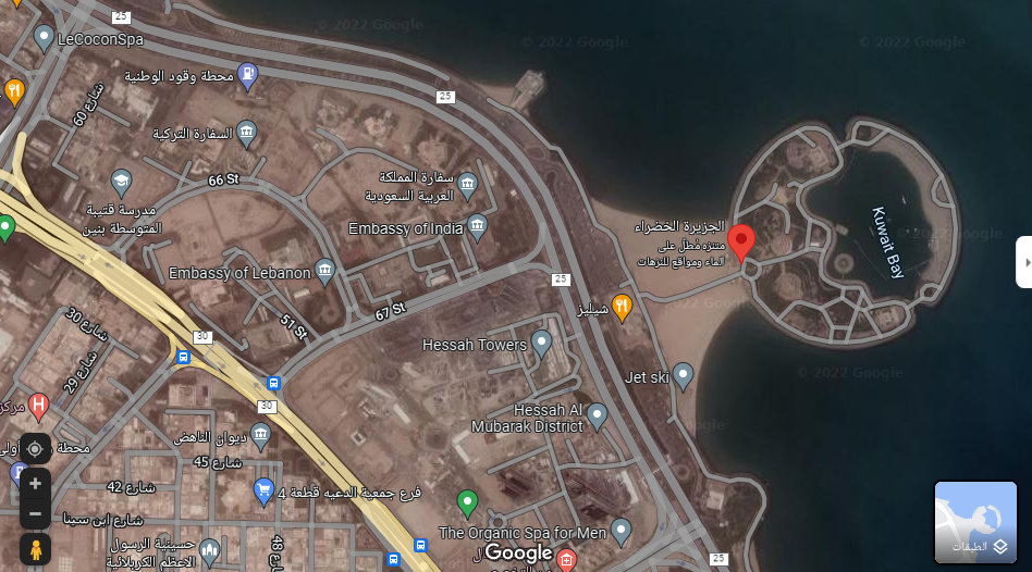 خريطة الجزيرة الخضراء الكويت