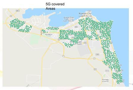خريطة تغطية 5g stc الكويت