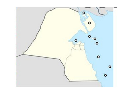 خريطة جزر الكويت صماء