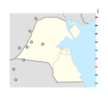 خريطة جزر الكويت صماء