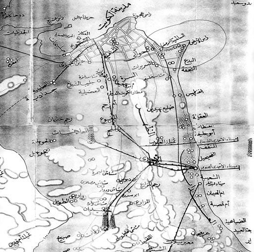 خريطة فرجان الكويت قديما