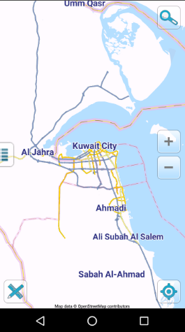 خريطة مناطق الكويت البرية للجوال للتلفون اندرويد