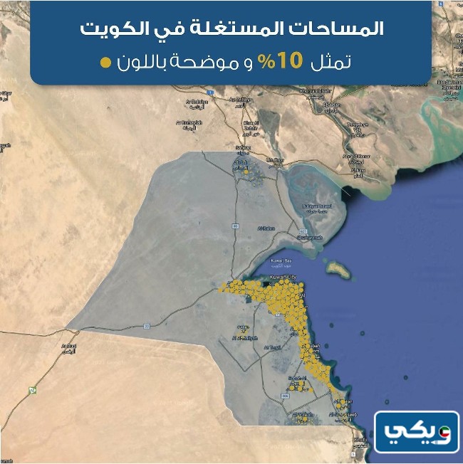 المساحة غير المستغلة في دول الكويت