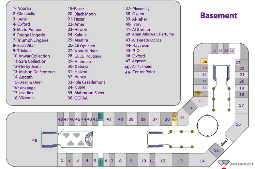 خريطة محلات مجمع البيرق