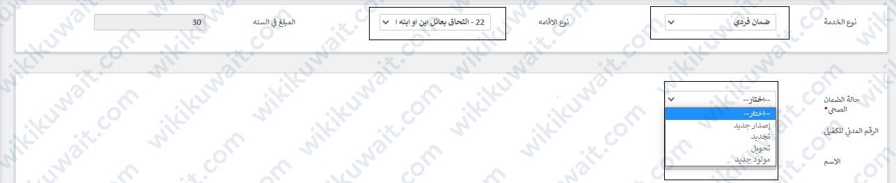 دفع الضمان الصحي الكويت اون لاين