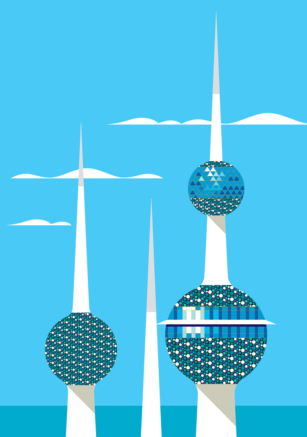 رسومات ابراج الكويت