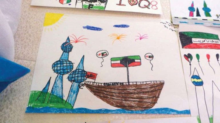 رسومات ابراج الكويت ملونة