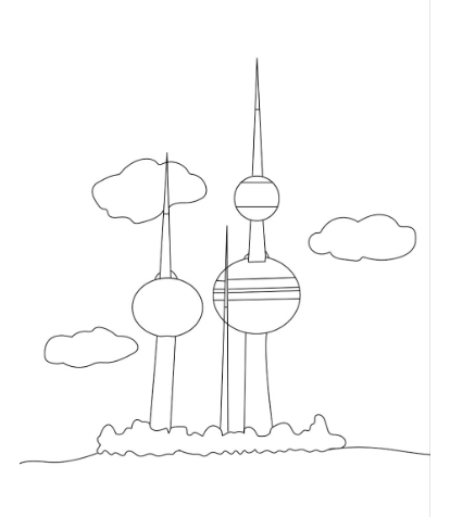 صور ابراج الكويت للتلوين