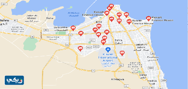 عنوان بيت التمويل الكويتي فرع المطار