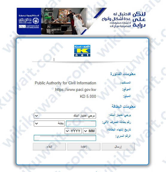 إدخال معلومات بطاقة الدفع