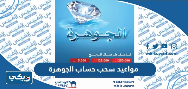 مواعيد سحب حساب الجوهرة