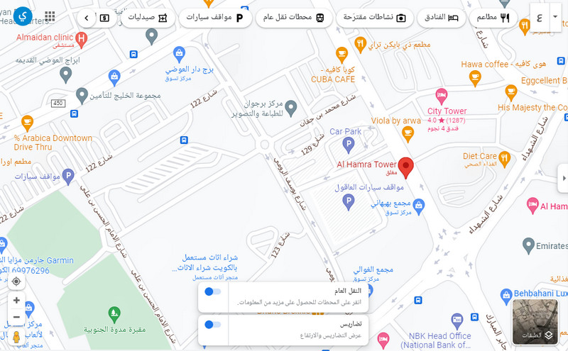 لوكيشن برج الحمراء على جوجل ماب