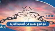 موضوع تعبير عن أهمية الحرية