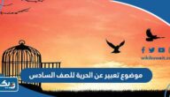موضوع تعبير عن الحرية للصف السادس الابتدائي