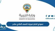 نموذج اختبار فيزياء للصف الحادي عشر 2025 / 2026