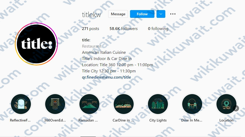 انستقرام مطعم تايتل الكويت