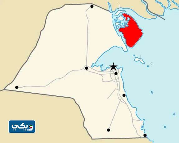 خريطة جزر الكويت صماء بجودة عالية