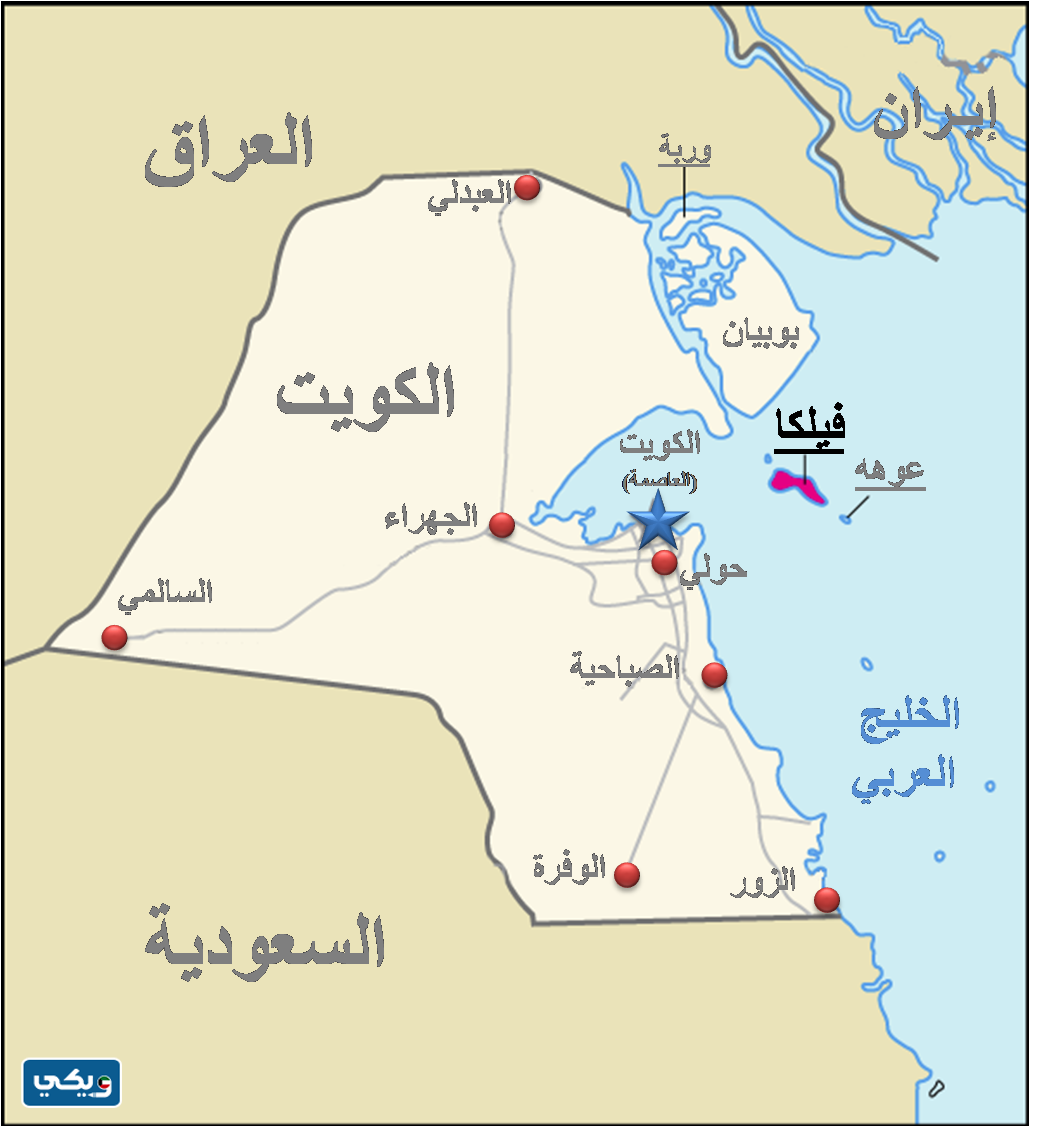 خريطة جزر الكويت