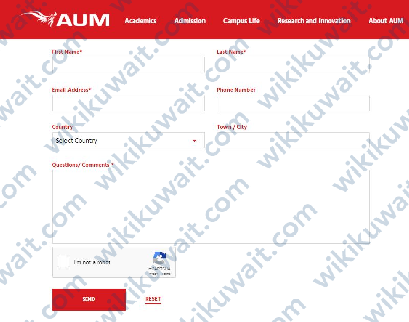 مراسلة جامعة aum الشرق الأوسط الأمريكية الكويت