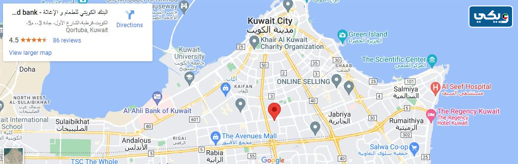 عنوان البنك الكويتي للطعام والإغاثة