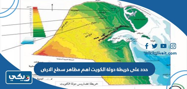 حدد على خريطة دولة الكويت اهم مظاهر سطح الارض