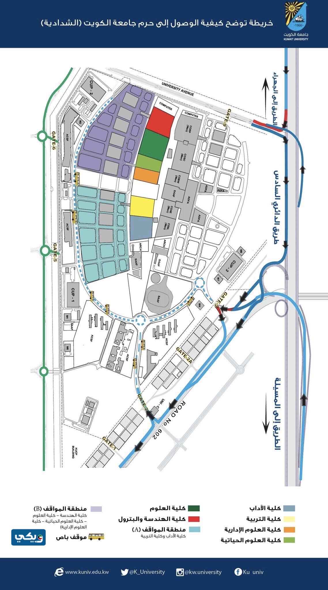 خريطةُ جامعةِ الكويت الشدادية