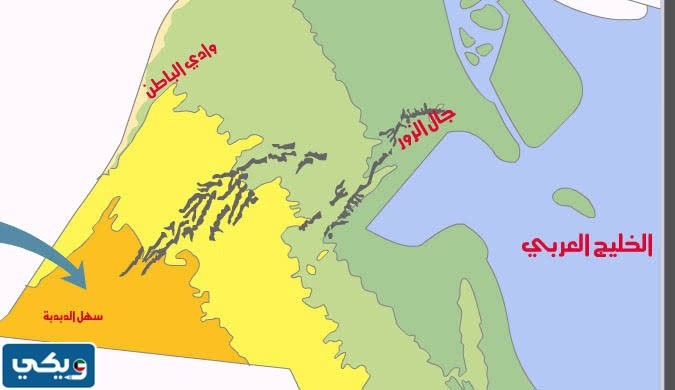 مظاهر سطح الارض على خريطة الكويت..