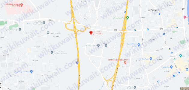 موقع الهيئة العامة للمعلومات المدنية جنوب الصباحية على جوجل ماب