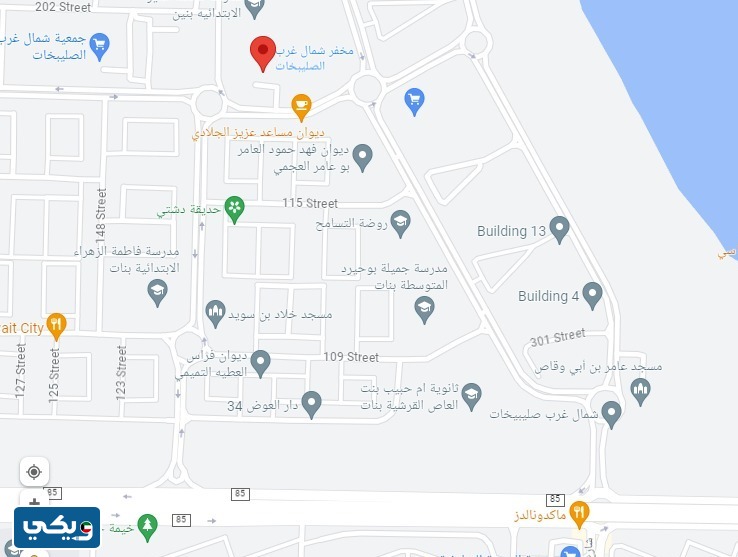 موقع مخفر شرطة شمال غرب صليبيخات الكويت على جوجل ماب