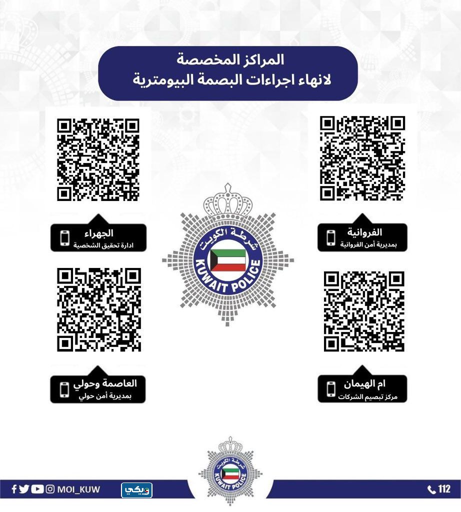 اماكن البصمة البيومترية
