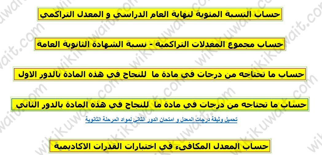 حساب ما تحتاجه من درجات للنجاح