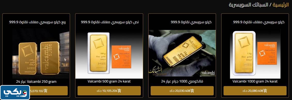 سعر سبيكة الذهب السويسرية بالكويت