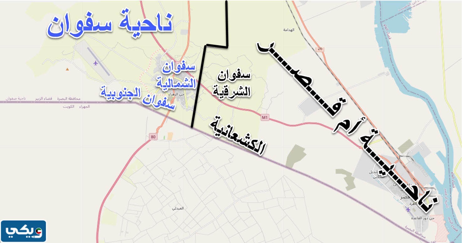 اين تقع ام قصر على الخريطة