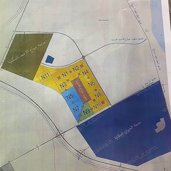 خريطة جنوب صباح الاحمد