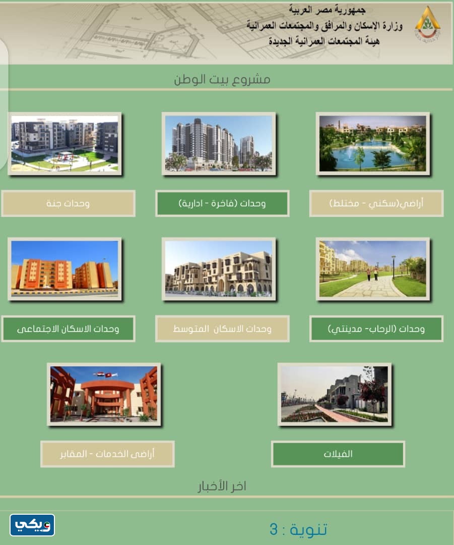 حجز اراضي بيت الوطن للعاملين بالخارج