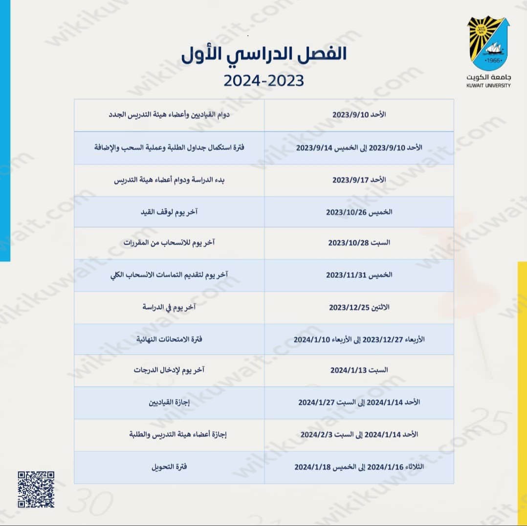 متى دوام جامعة الكويت