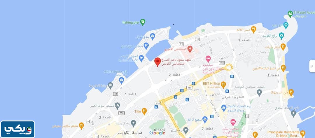 موقع عنوان معهد سعود الناصر في الكويت على جوجل ماب