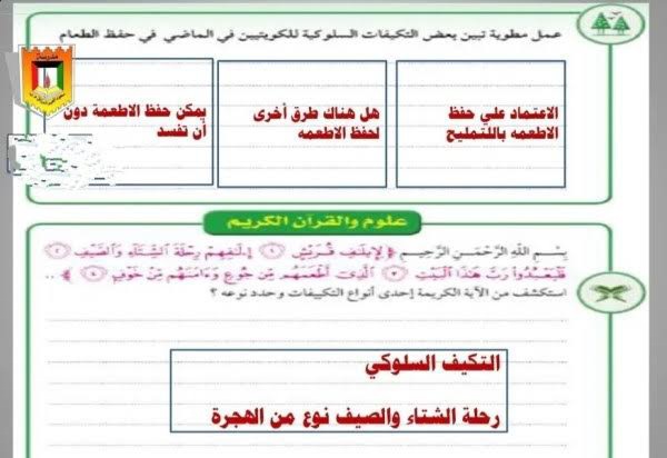 عمل مطوية تبين بعض التكيفات السلوكية في الماضي في حفظ الطعام