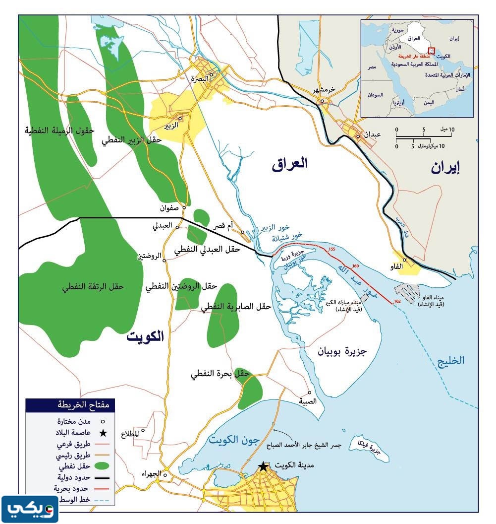 خور عبدالله على الخريطة