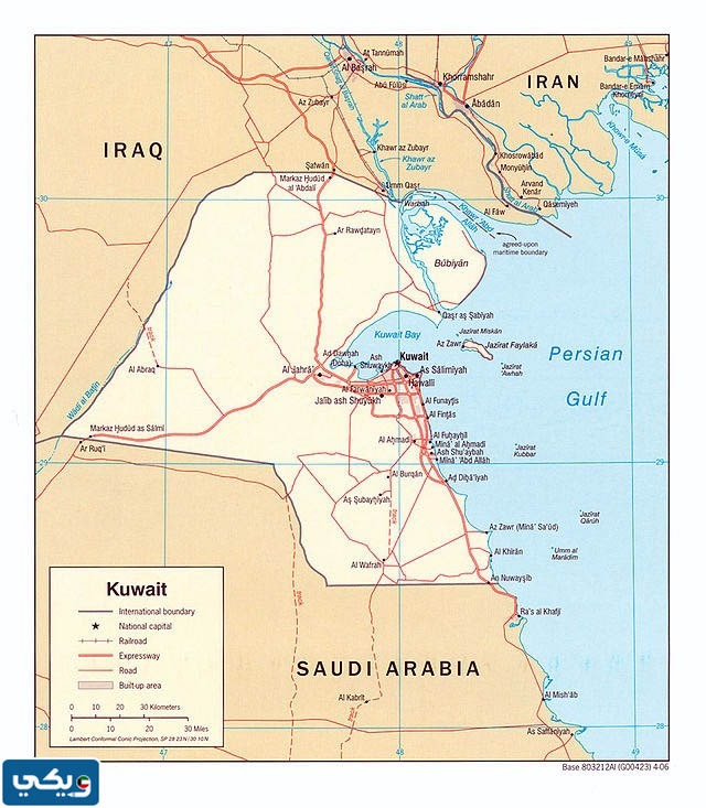 مخطط طرق الكويت كامل بالتفصيل