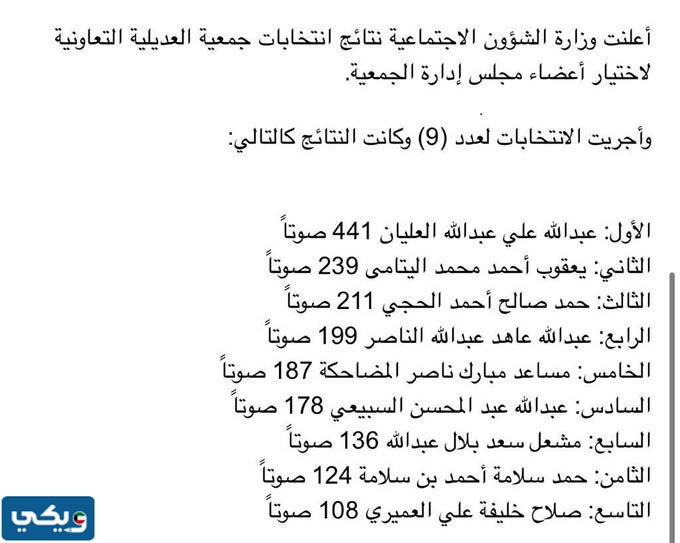 أسماء مجلس ادارة جمعية العديلية التعاونية 2023