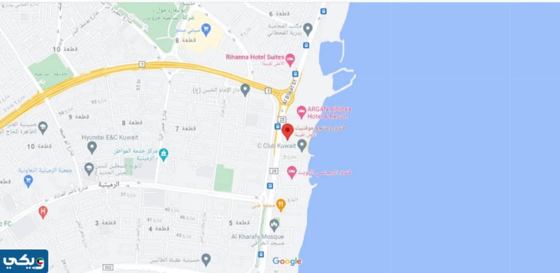 موقع فندق ومنتجع موفنبيك البدع على خرائط جوجل ماب