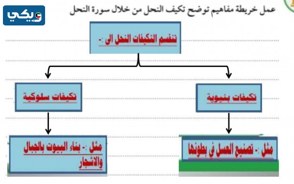 طريقة تصميم خريطة مفاهيم توضح تكيف النحل من خلال سورة النحل