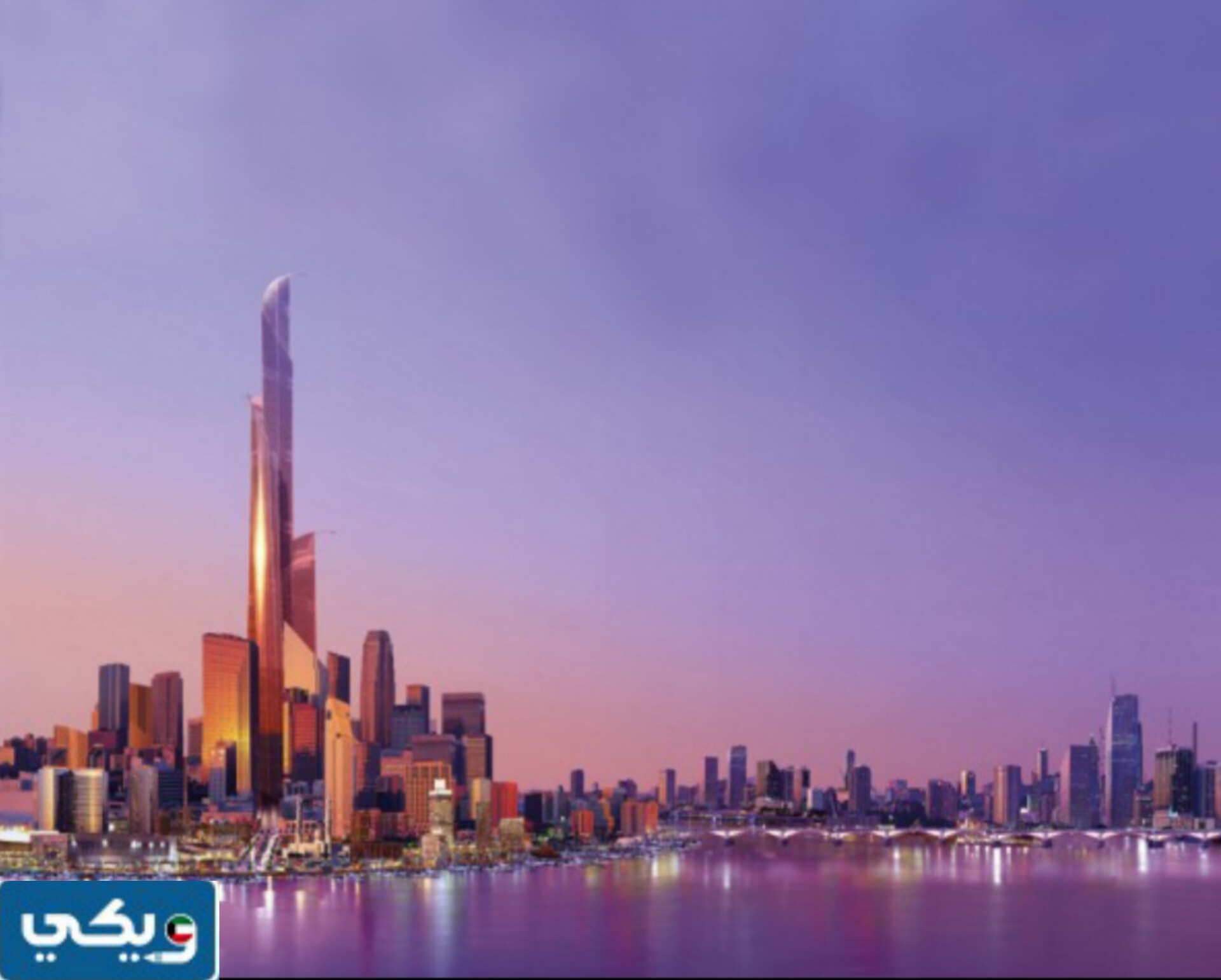 موقع برج مبارك الكبير في الكويت