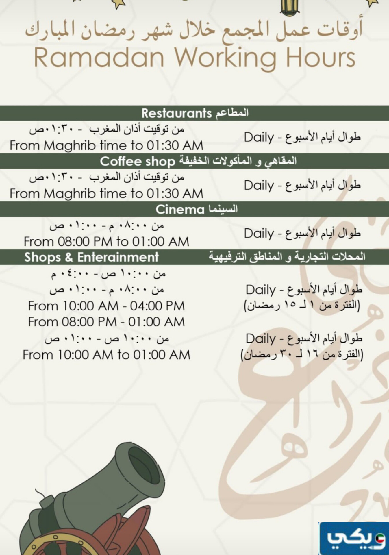 موعد عمل مجمع ذا غيت الكويت في رمضان